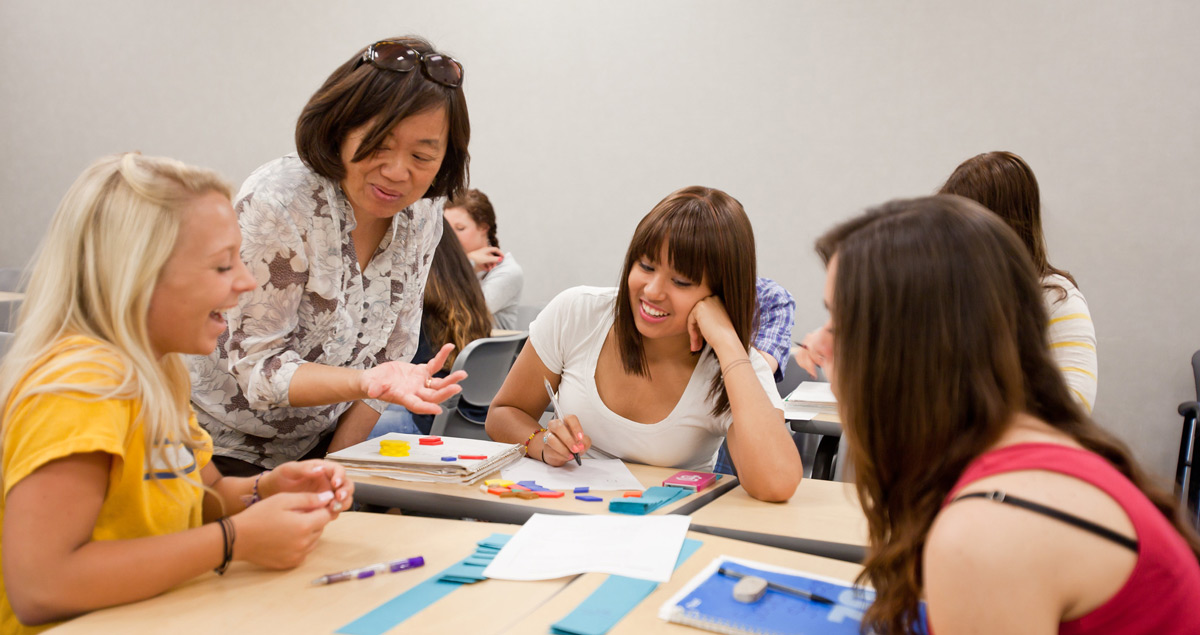 Student group work in Wong's class