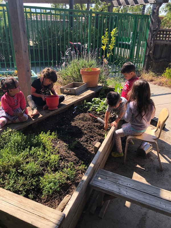 Children digging