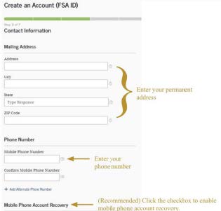 FSA ID contact