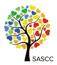 SASCC logo tree with colorful heart leaves